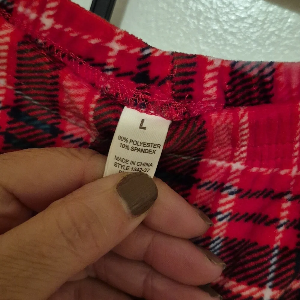 Laura Ashley Red and Green Plaid Womens Pajama Set Sz Large - Picture 3 of 5